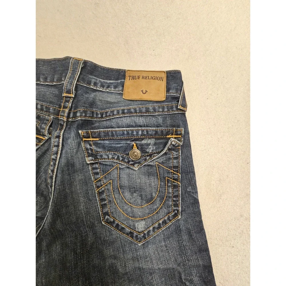 True Religion Ricky Relaxed Straight Leg Dark Wash Denim Jeans‎ Mens 29 USA